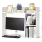 Desktop Bookshelf, 2-Tier Desktop Storage Organizer, 37.2" x 9.5" x 28.9" Office Storage Rack Wood Display Shelf, Desktop Bookshelf Hutch with Anti-Slip Feet Pads, for Office, Home & Dorm, White