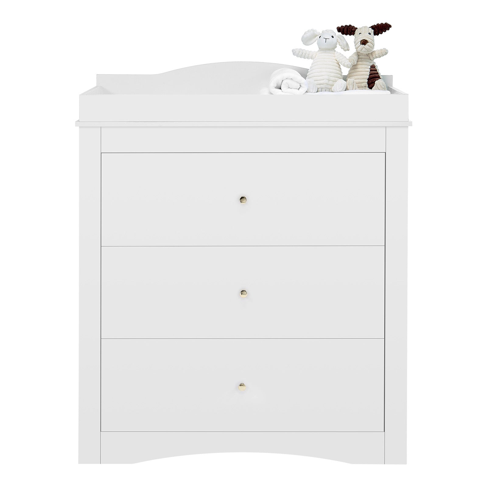 Changing Table Dresser Baby Diaper Change Station with 3 Drawers White