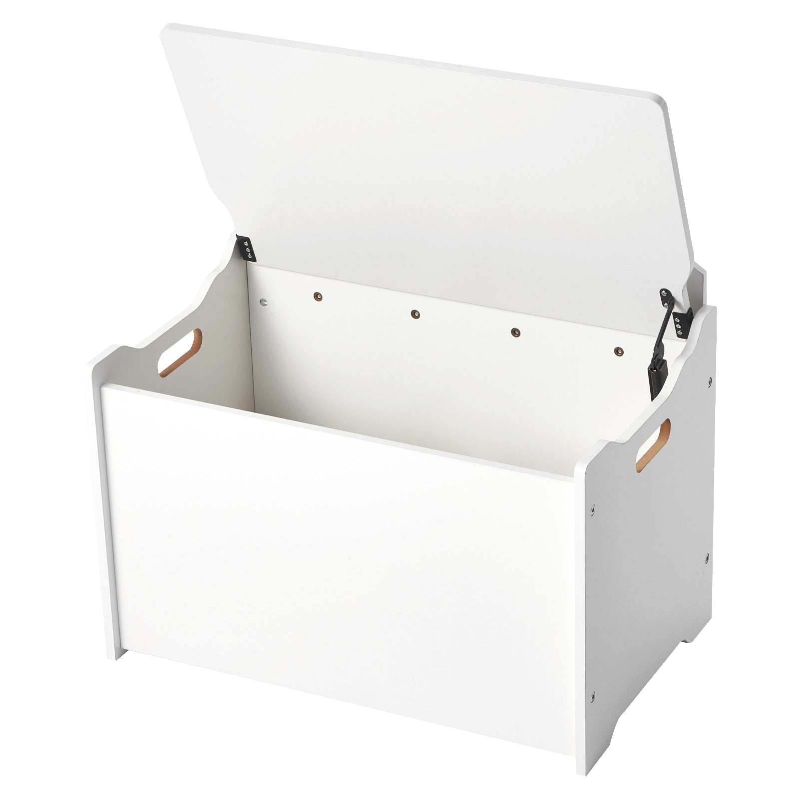 Kids Storage Bench, Wooden Toy Box Chest with Backrest, Large Storage Cabinet with Safety Hinge, Toddlers Storage Bench for Playroom, Living Room or Entryway, 23.5 x 14.5 x 21.46 in, White