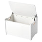 Kids Storage Bench, Wooden Toy Box Chest with Backrest, Large Storage Cabinet with Safety Hinge, Toddlers Storage Bench for Playroom, Living Room or Entryway, 23.5 x 14.5 x 21.46 in, White