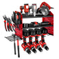 Power Tool Organizer Wall Mount, 3-Layer Storage Rack with 4 Drill Holders, Tools Holder and Storage Rack with Side Pegboards, Garage Tool Organizer for Garage, Workbench, and Workshop