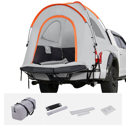 Truck Bed Tent, 6.4'-6.7' Pickup Truck Tent with Rain Layer and Carry Bag, Waterproof PU2000mm Double Layer Truck Tent, Accommodate 2-3 Person, for Camping Traveling Outdoor Activities