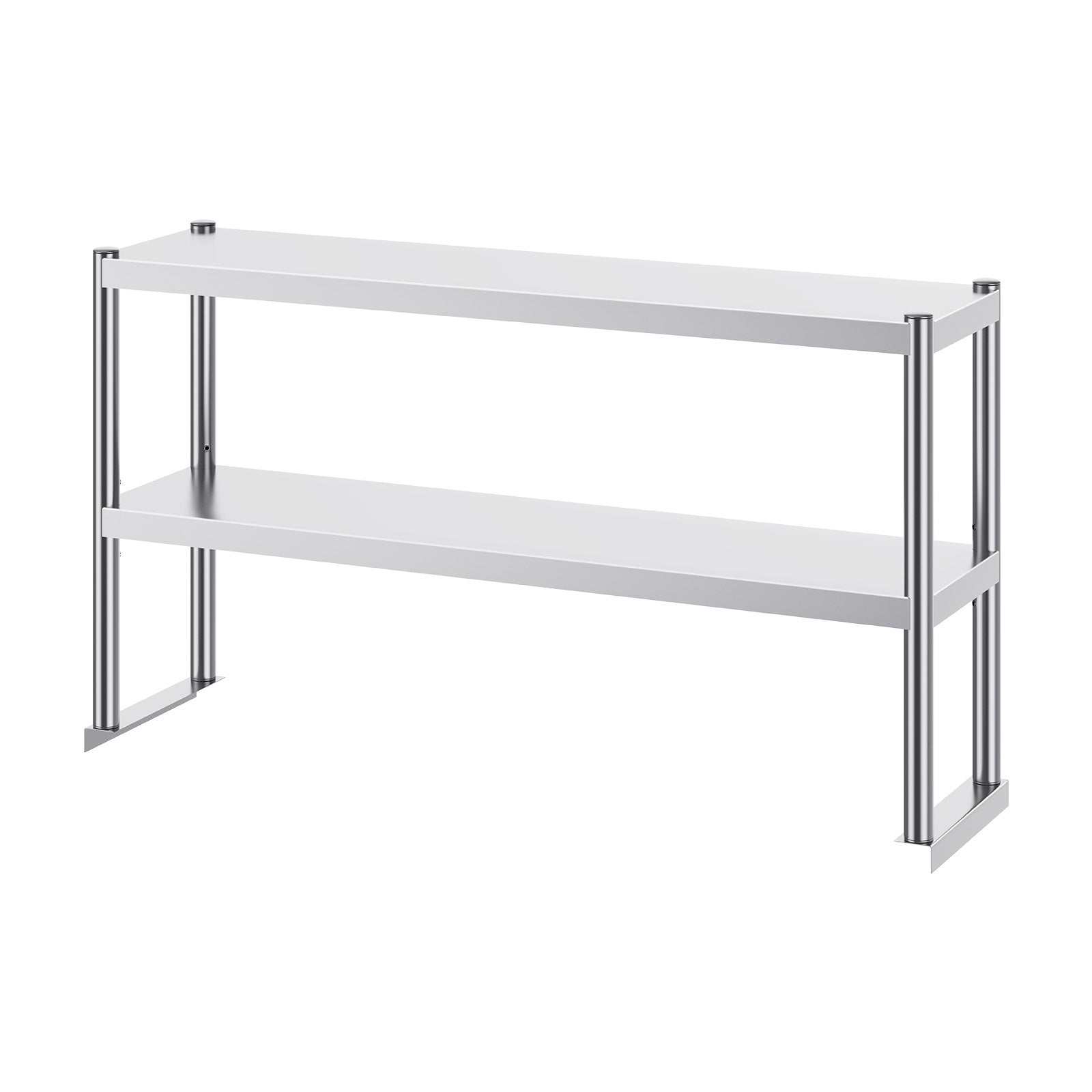 Double Overshelf, Double Tier Stainless Steel Overshelf, 12 x 72 Inch Double Deck Overshelf, Height Adjustable Overshelf Prep Work Table for Kitchen, Restaurant and Workshop