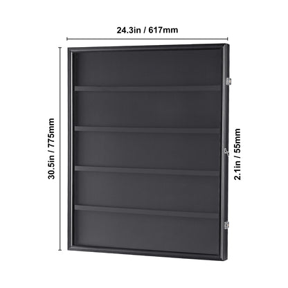 Black Metal Sports Card Display Case - Holds 35 Cards for Living Room