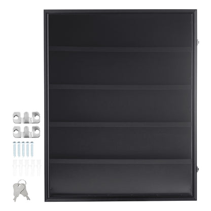 35 Graded Sports Card Display Case, 24.3x30.5x2.1 in, Baseball Card Display Frame with 98% UV Protection Clear View PC Glass, Lockable Wall Cabinet for Football Basketball Hockey Trading Card