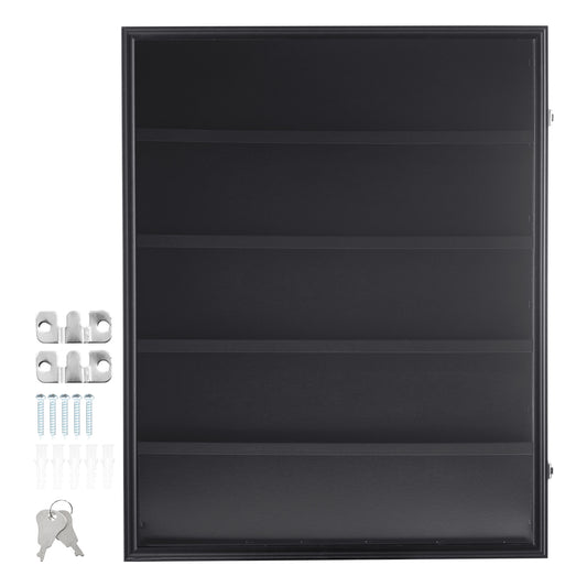 35 Graded Sports Card Display Case, 24.3x30.5x2.1 in, Baseball Card Display Frame with 98% UV Protection Clear View PC Glass, Lockable Wall Cabinet for Football Basketball Hockey Trading Card