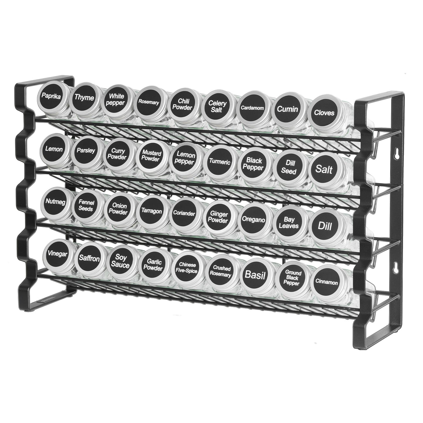Black Iron Spice Rack Organizer - 18.23 x 4.65 x 11.10