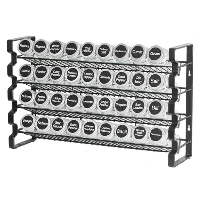 Black Iron Spice Rack Organizer - 18.23 x 4.65 x 11.10