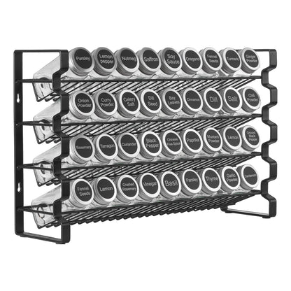 Black Iron Spice Rack Organizer - 18.23 x 4.65 x 11.10