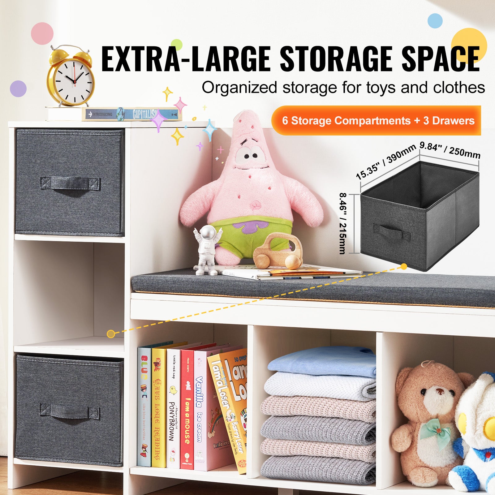 White Wood Kids Reading Nook Bench - Storage & Toy Box