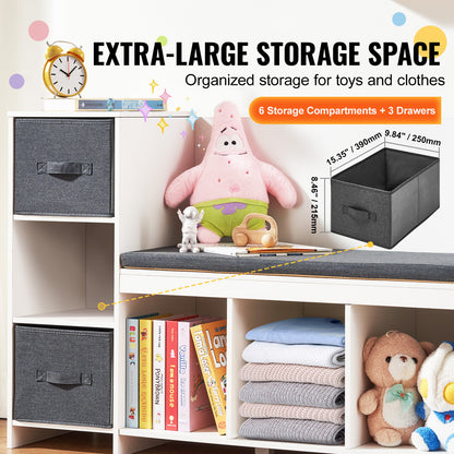 White Wood Kids Reading Nook Bench - Storage & Toy Box