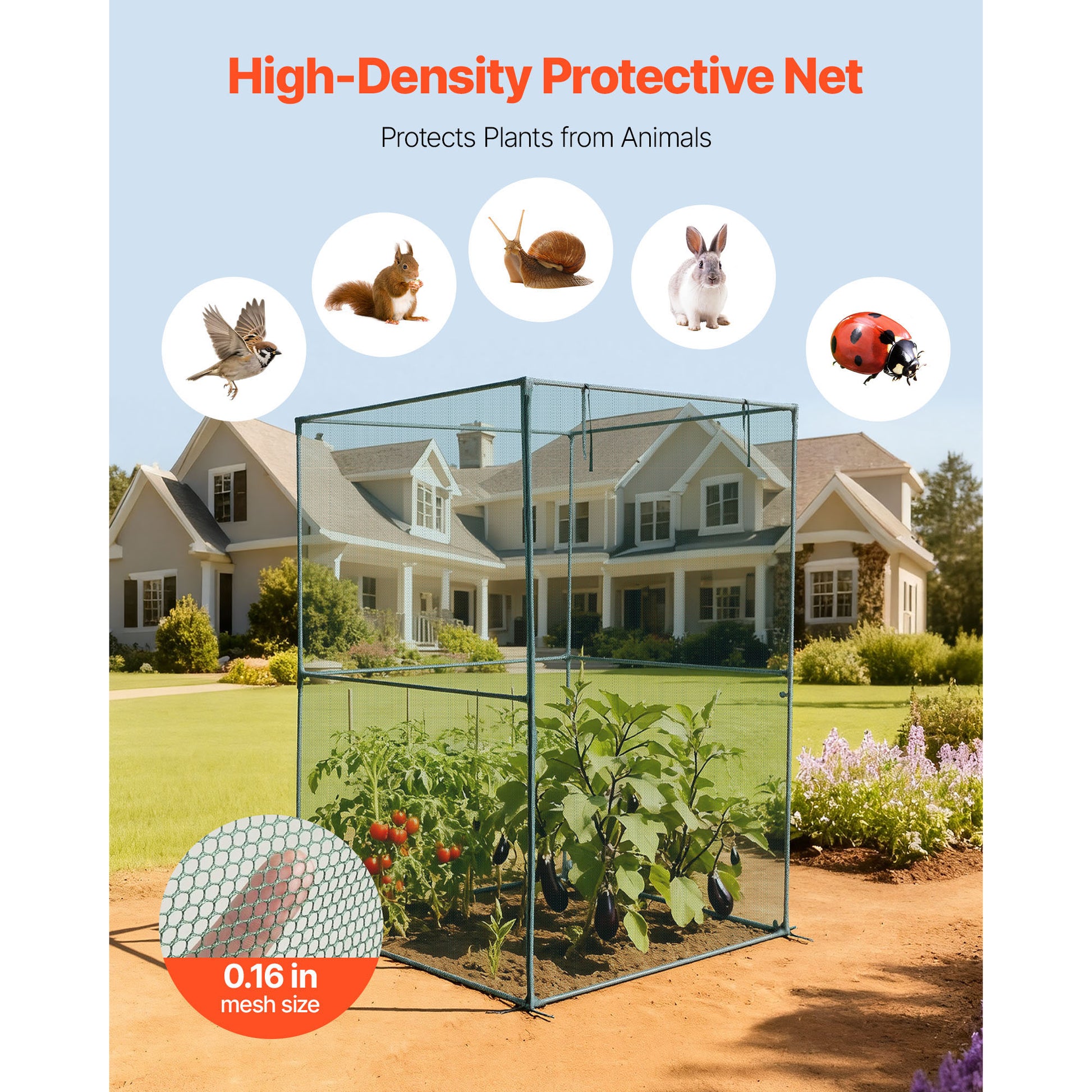 Black Green Plant Protection Cage - 3.9 x 3.9 ft Outdoor Garden Tent