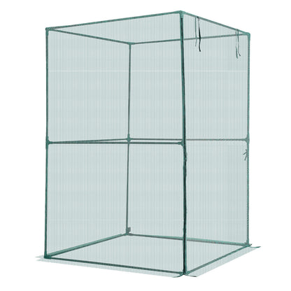 Crop Cage, 3.9 x 3.9 x 5.9 ft Plant Protection Tent with Zippered Door, Wind-Resistant Tall Crop Cage, Easy to Install, Outdoor Raised Bed Cover, Tomato Plant Netting for Garden Patio Lawn