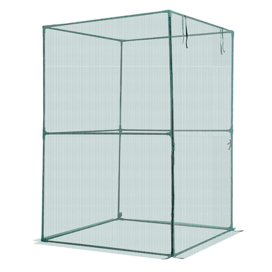 Crop Cage, 3.9 x 3.9 x 5.9 ft Plant Protection Tent with Zippered Door, Wind-Resistant Tall Crop Cage, Easy to Install, Outdoor Raised Bed Cover, Tomato Plant Netting for Garden Patio Lawn