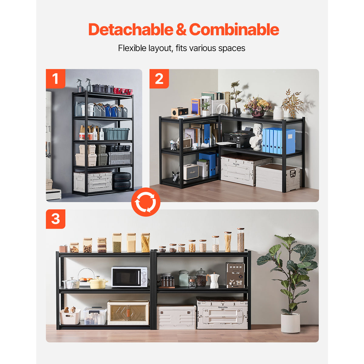 Tall Carbon Steel Garage Shelving Unit - 5 Tier