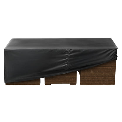 Black Oxford Fabric Patio Furniture Cover 74" Waterproof