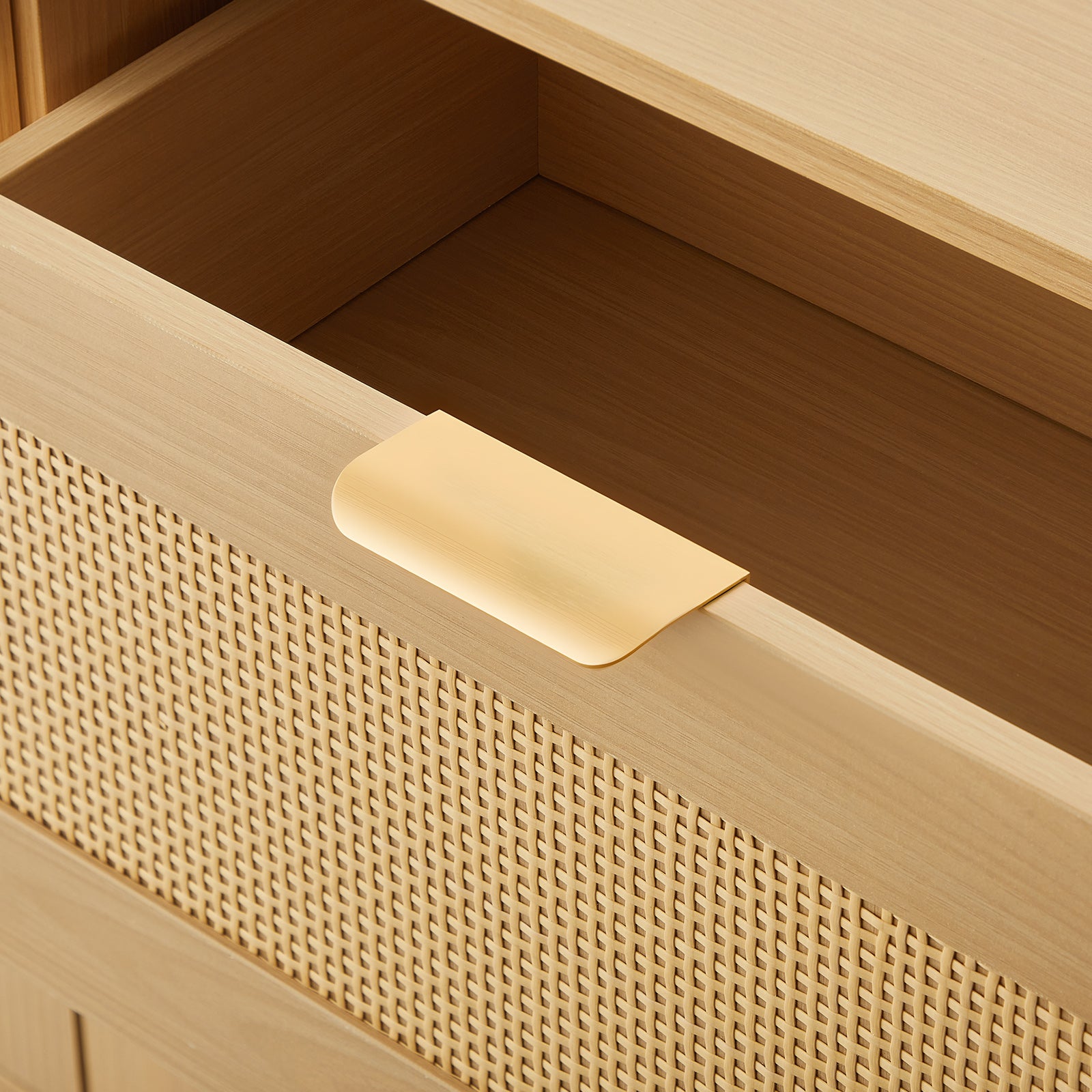 6 Drawer Rattan Dresser for Bedroom - Wood