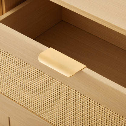 6 Drawer Rattan Dresser for Bedroom - Wood