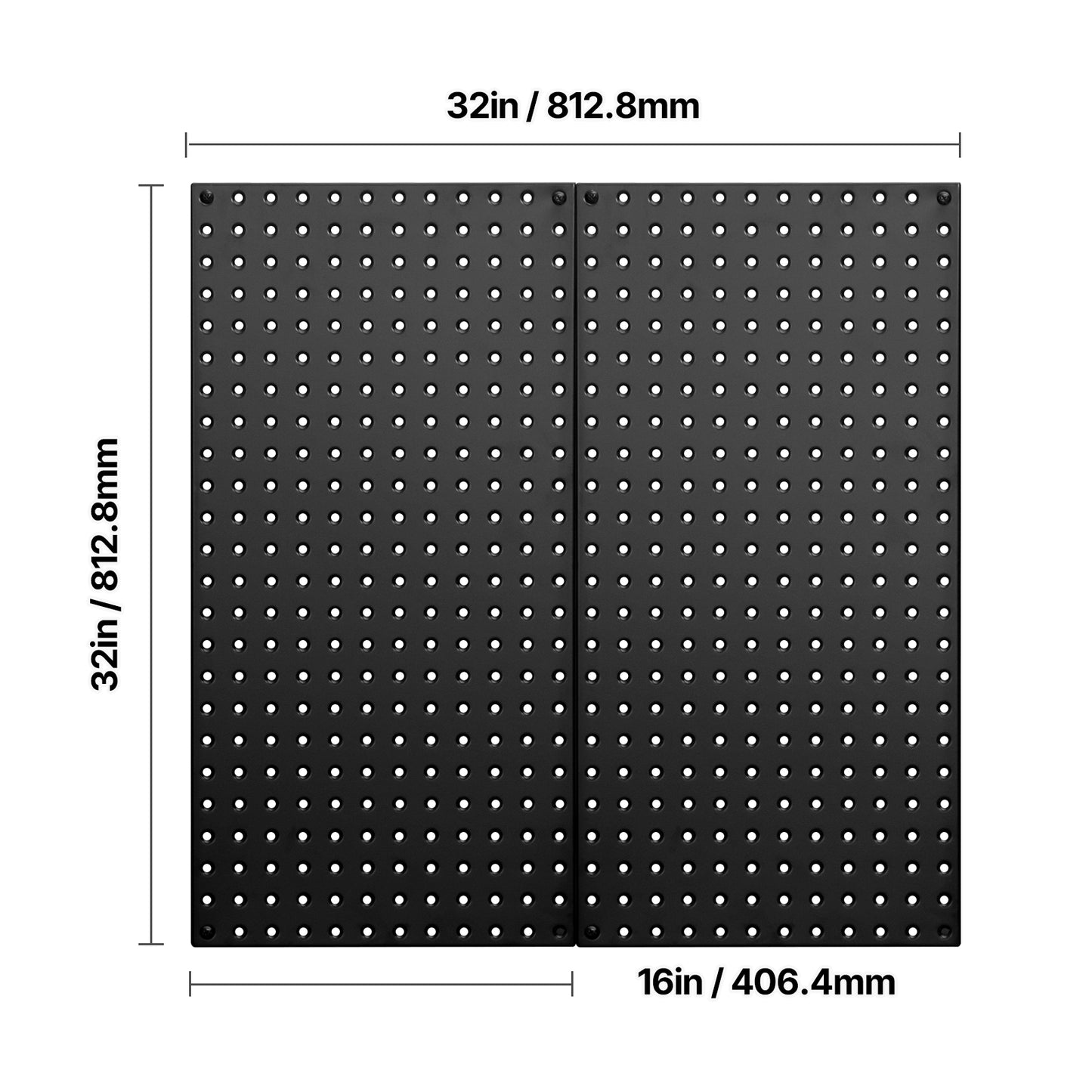 Heavy Duty Black Metal Pegboard Wall Organizer for Garage Tools for Living Room
