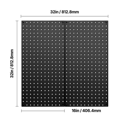 Heavy Duty Black Metal Pegboard Wall Organizer for Garage Tools for Living Room