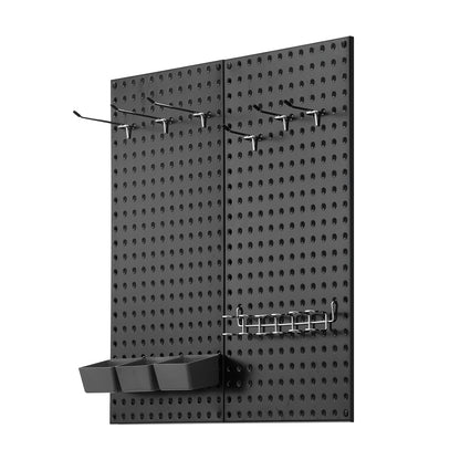 Heavy Duty Black Metal Pegboard Wall Organizer for Garage Tools for Living Room