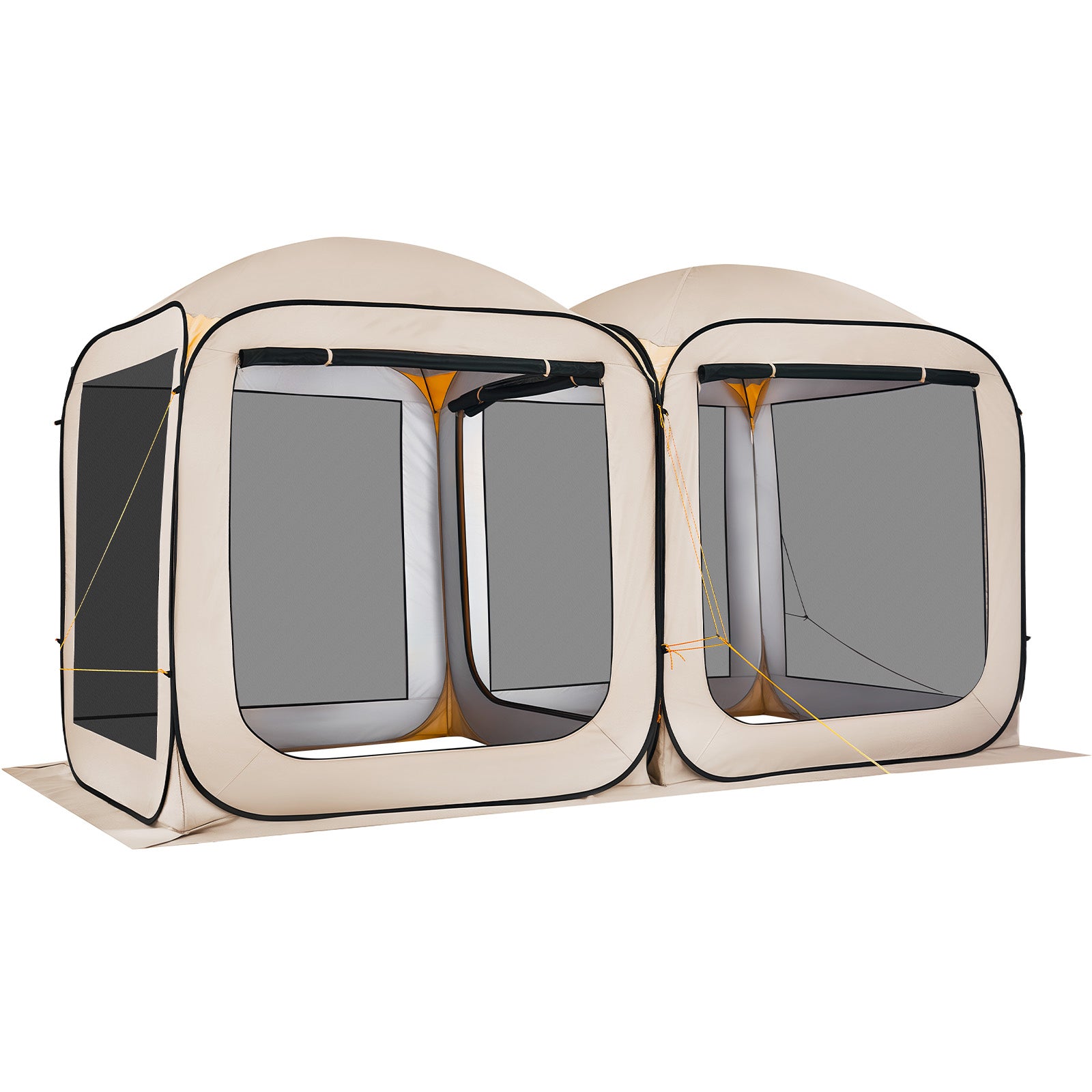 Screen House Tent, 12 x 6 ft, 2 in 1 Pop Up Screen Tent, Portable Screened in Canopy with Carry Bag, Netting Sides, Ground Stakes, for Garden, Patio, Backyard, and Outdoor Activities, Beige