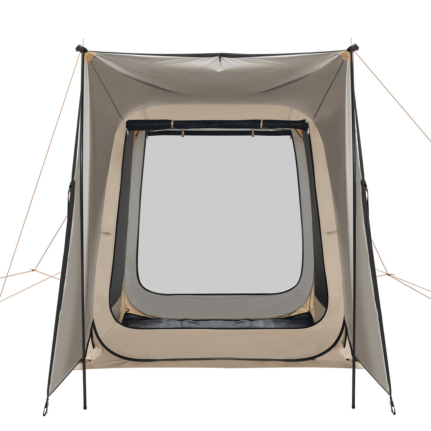 6x6 ft Screen House Tent - Beige Steel Pop Up Canopy