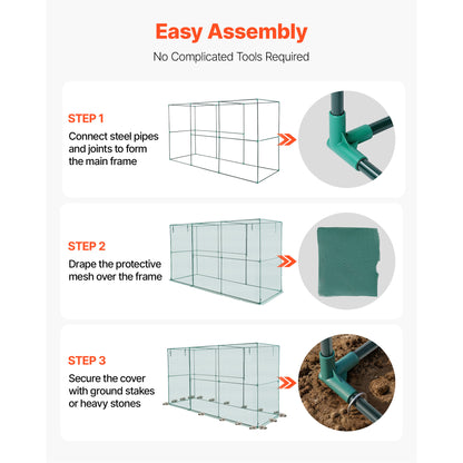 Wind-Resistant Crop Cage - 140" x 47" Plant Protection Tent