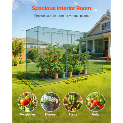 Wind-Resistant Crop Cage - 140" x 47" Plant Protection Tent