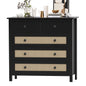 Sideboard Buffet Cabinet with 4 Drawers,Modern Wooden Console Cabinet for Kitchen,Living Room, Dining Room, Hallway,Black