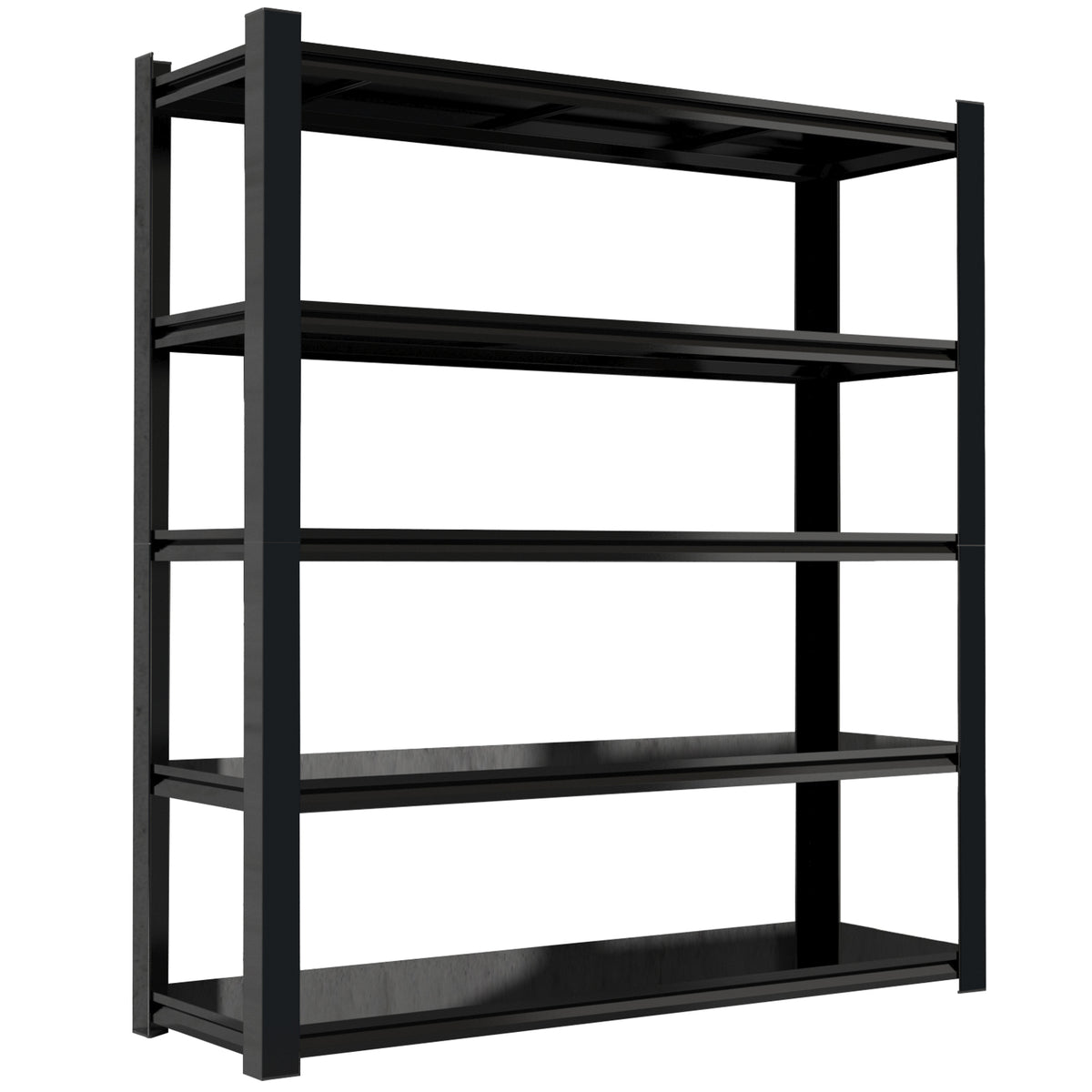 Heavy Duty 5-Shelf Metal Storage Rack - Black