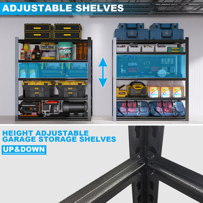 Heavy Duty 5-Shelf Metal Storage Rack - Black