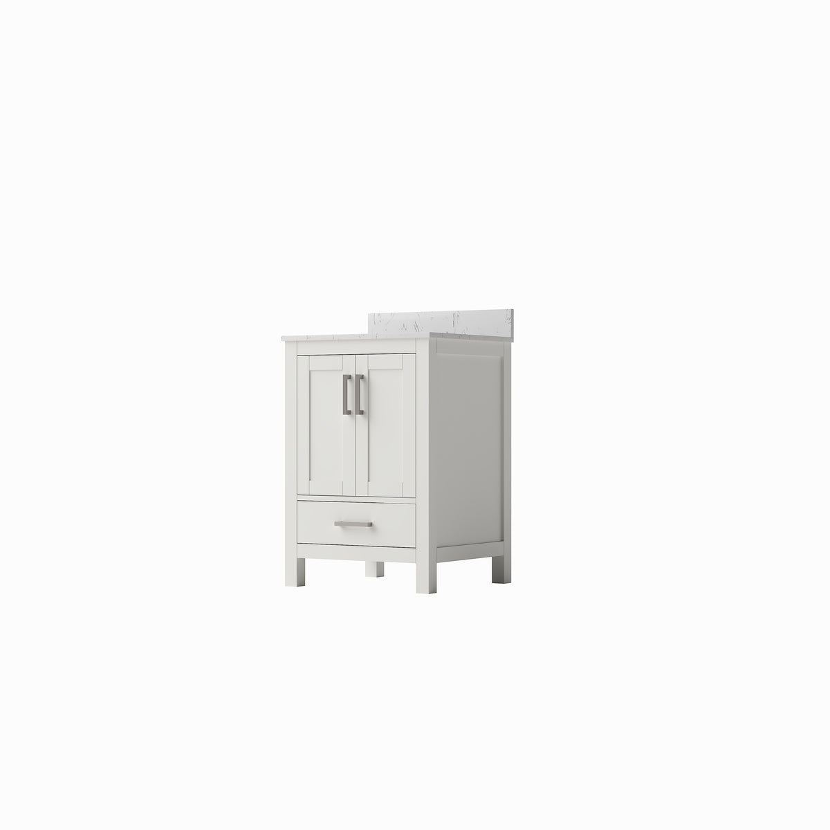White Bathroom Vanity with Sink - Storage Cabinet