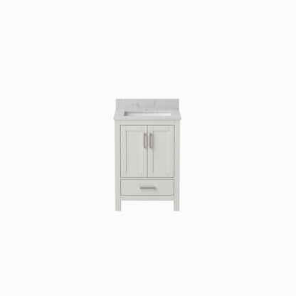 White Bathroom Vanity with Sink - Storage Cabinet
