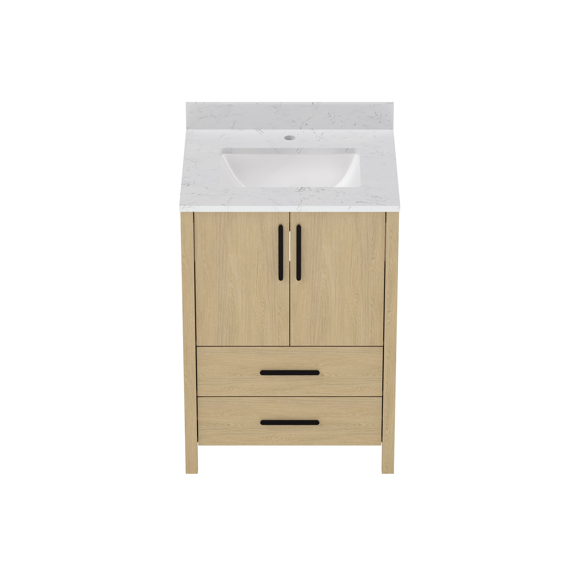24" Bathroom Vanity Cabinet - Natural Wood Storage