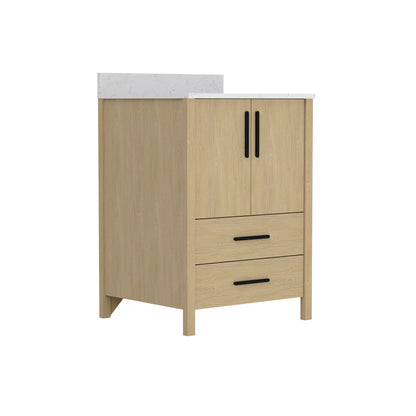 24" Bathroom Vanity Cabinet - Natural Wood Storage