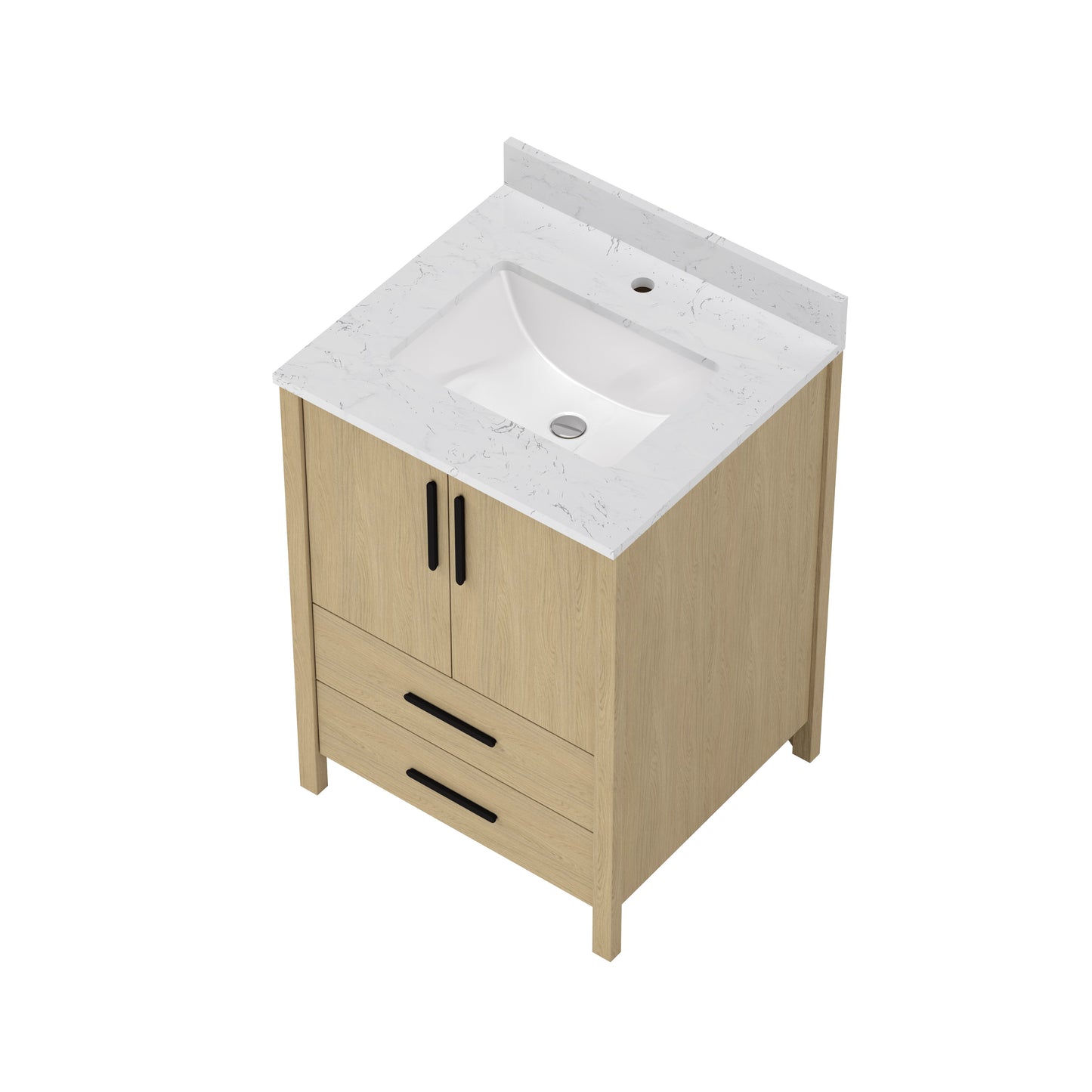 24" Bathroom Vanity Cabinet - Natural Wood Storage