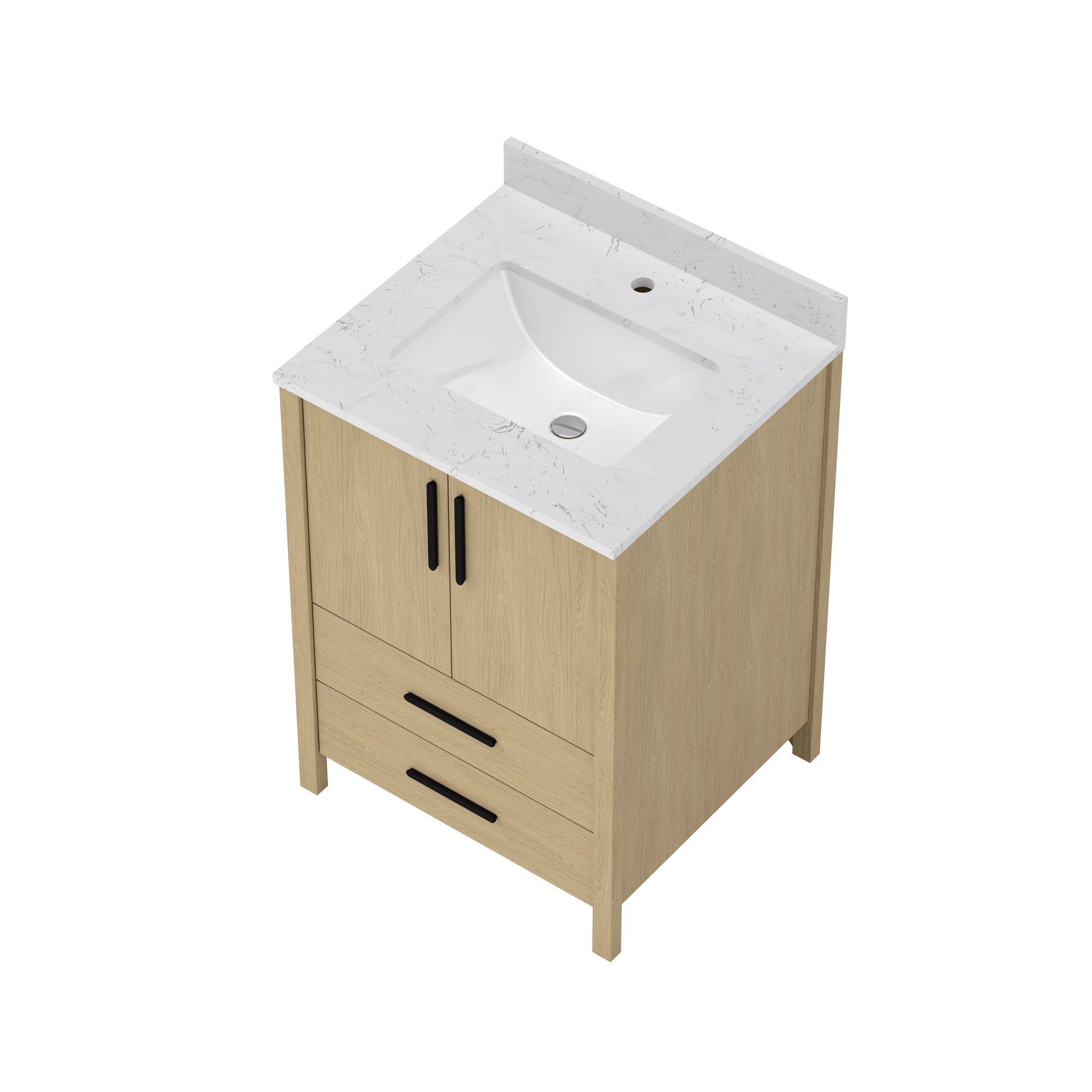 24" Bathroom Vanity Cabinet - Natural Wood Storage