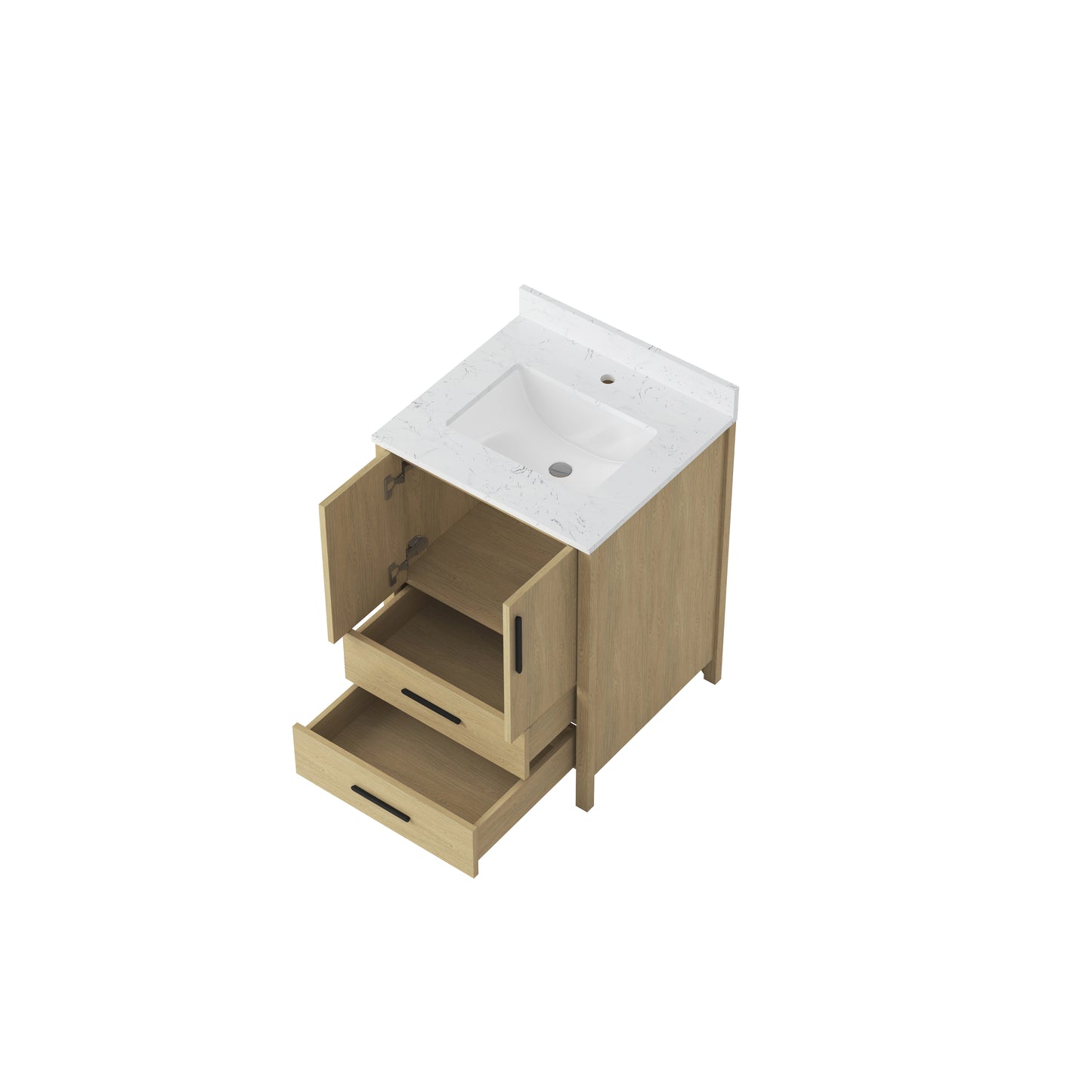 24" Bathroom Vanity Cabinet - Natural Wood Storage