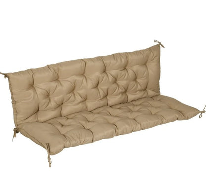 Khaki Tufted 3-Seat Swing Bench Cushion - Outdoor Patio Sofa Replacement