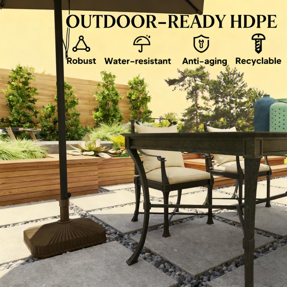 Heavy Duty Outdoor Umbrella Stand Base - Brown HDPE