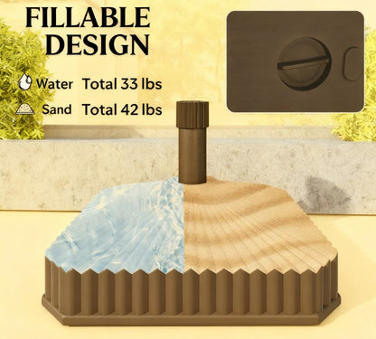 Heavy Duty Outdoor Umbrella Stand Base - Brown HDPE