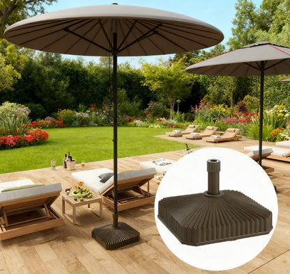 Heavy Duty Outdoor Umbrella Stand Base - Brown HDPE