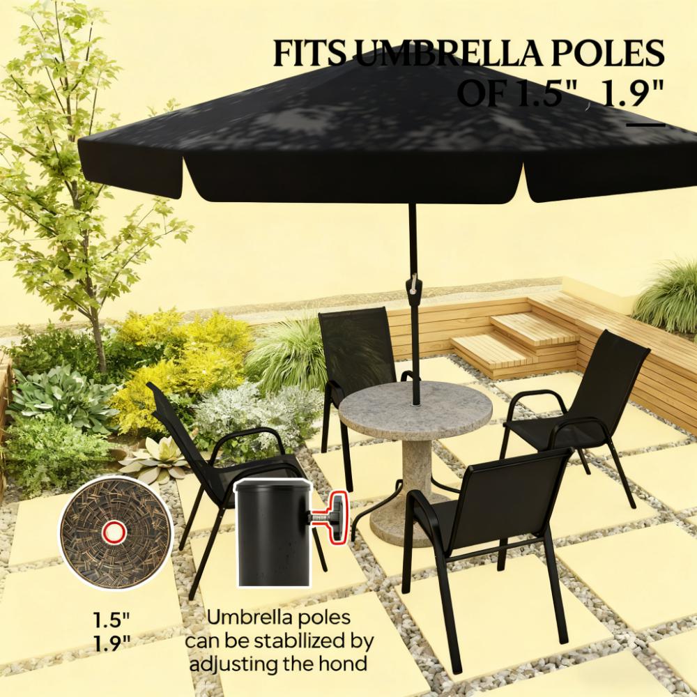 Bronze Concrete Outdoor Umbrella Stand - Resin Base