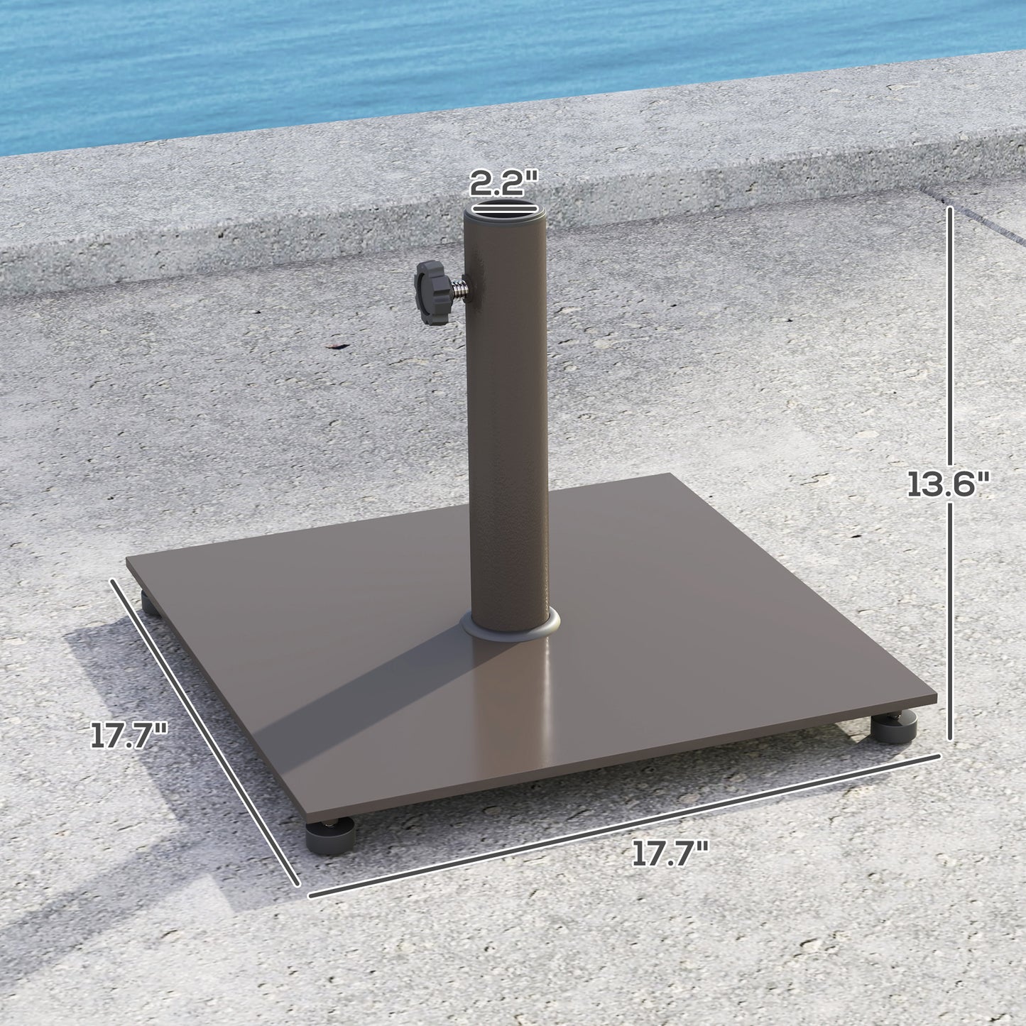 Heavy Duty Metal Umbrella Base - Patio Stand with Adjustable Feet