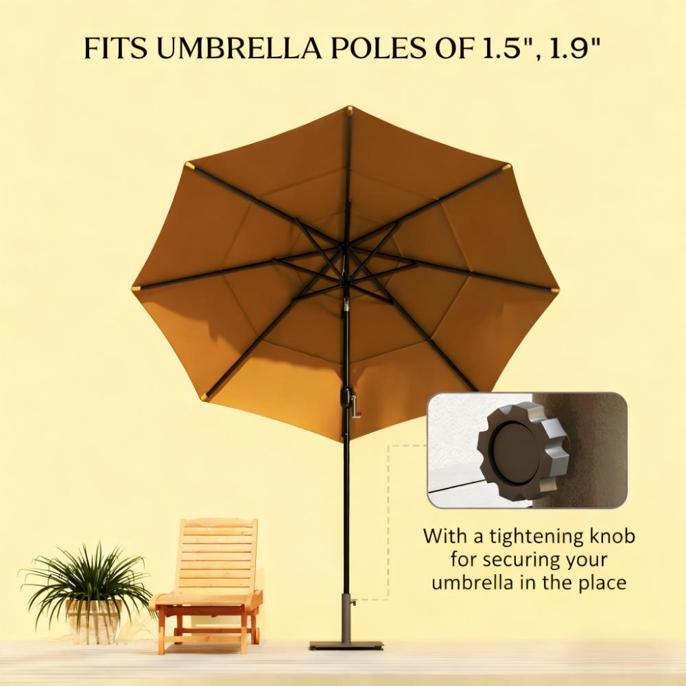 Heavy Duty Metal Umbrella Base - Patio Stand with Adjustable Feet
