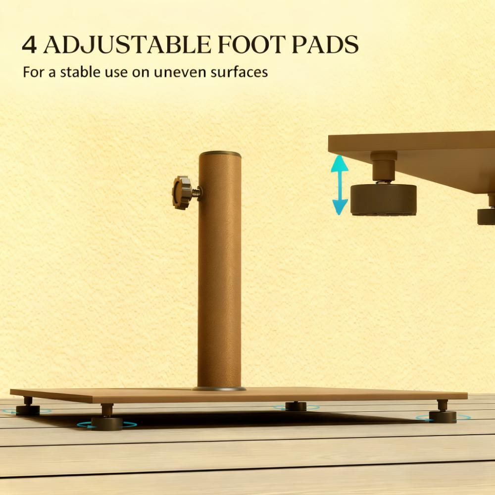 Heavy Duty Metal Umbrella Base - Patio Stand with Adjustable Feet