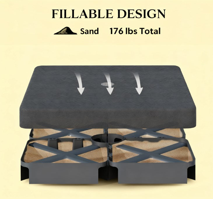 Heavy Duty Umbrella Weights - Black Polyester