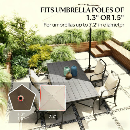 Brown HDPE Patio Umbrella Base - 42lb Weight