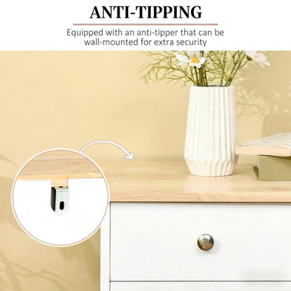 White Buffet Cabinet with Adjustable Shelves & Storage Drawers